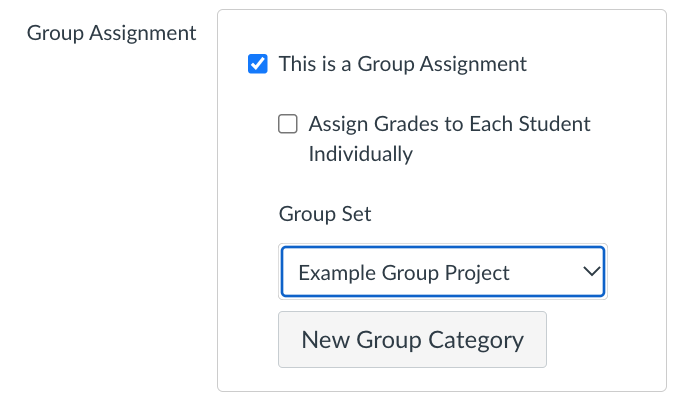 screenshot of Group Assignment checkbox